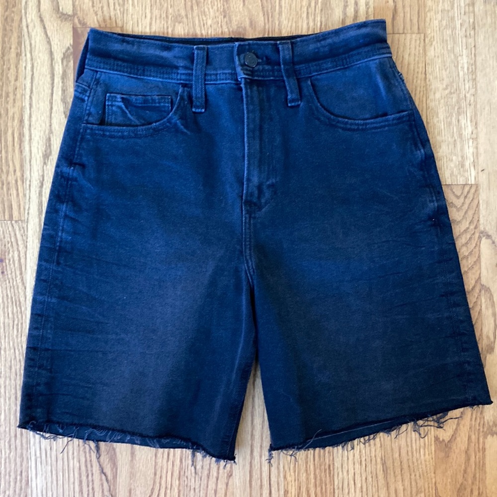 Hollister Black Denim Ultra High-Rise Dad Short